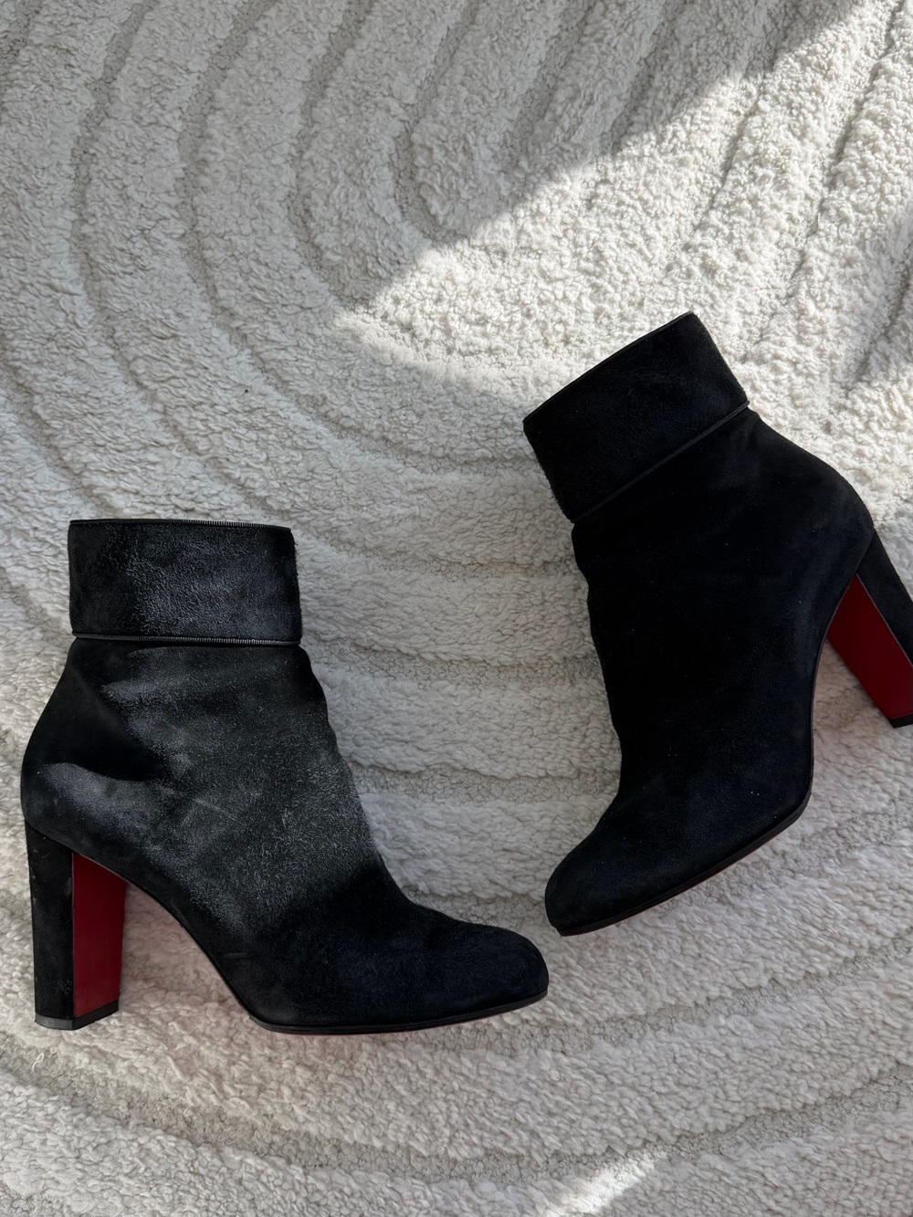 Christian Louboutin black suede booties